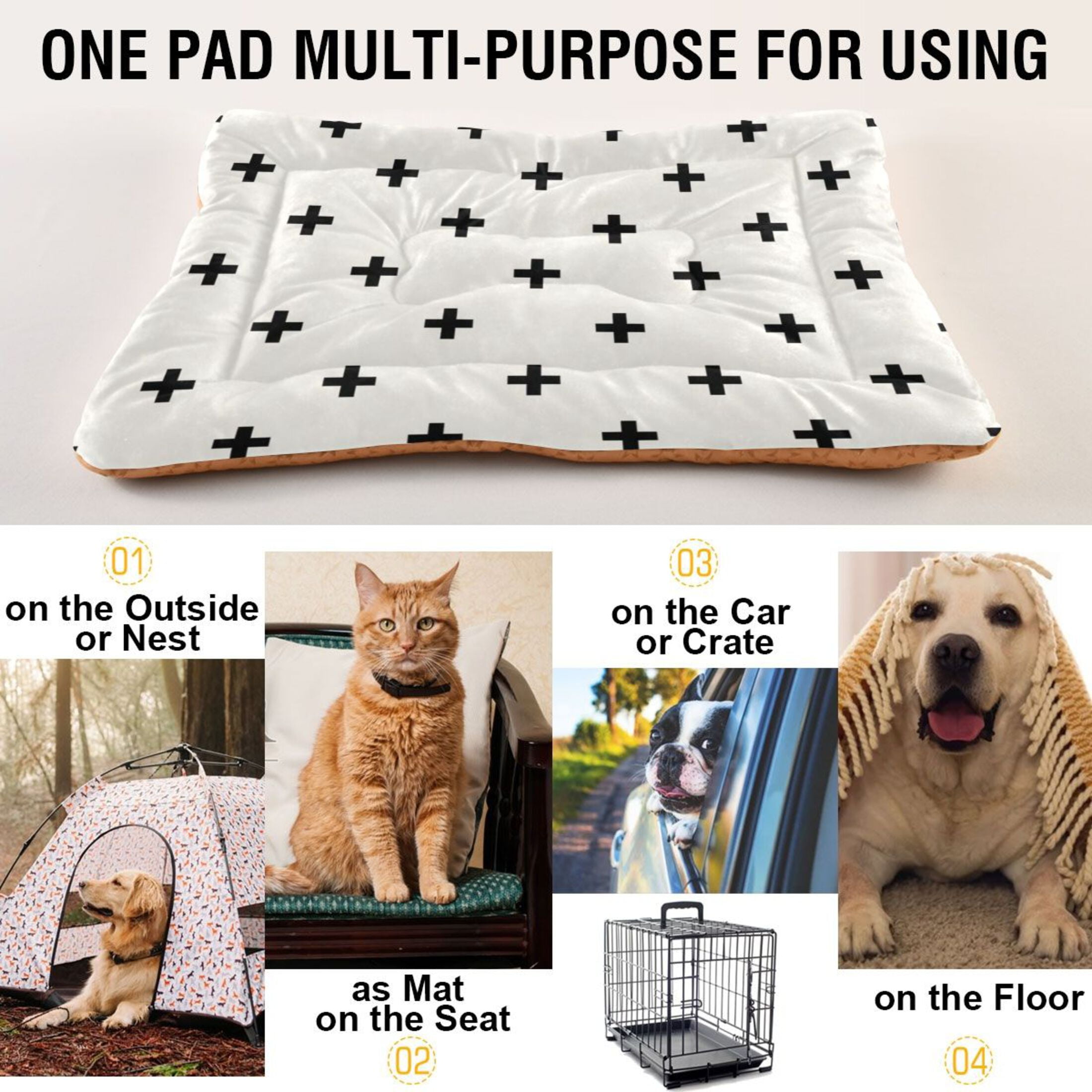 Cozy Mat Pet Bed Indoor Outdoor Warm Soft For Cat Dog Puppy(S/M) Simple and Minimalist Design