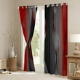 thumbnail image 3 of Gradient Red and Grey Black Curtains & Drapes 2 Panels 38"Wx54"L,Silver Foil Print Wave Striped Curtains Ombre 30%-50% Blackout Curtains,Abstract Art Room Decor Aesthetic, 3 of 6