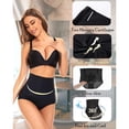 thumbnail image 3 of Ropa interior ajustada de cintura alta y fina de verano para mujer, ropa interior suave y sin costuras (negro), L, 3 of 5
