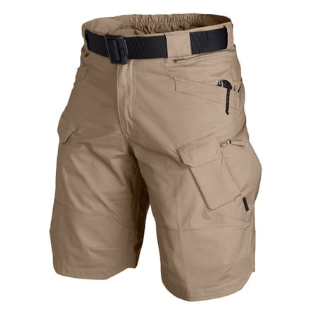 Mens Hiking Cargo Shorts Casual Tactical Waterproof Shorts for Work Golf Fishing with Pockets(No Belt) Khaki L