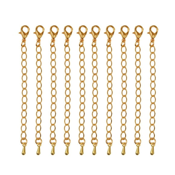 10 cadenas de extensión de 70 mm para bisutería y manualidades. Oro