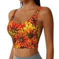 thumbnail image 2 of Goofa Sunflower4 Printed Sports Bras for Women, High Impact Running Bra Workout Crop Tank Tops Longline Sports Bra Push up-Small, 2 of 9