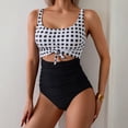 thumbnail image 5 of One Piece Swimsuit for Women Tummy Control Slimming Bathing Suit Cutout Tie Knot Printed Swimwear, 5 of 5