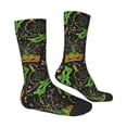 thumbnail image 3 of Uemuo Carnival Mardi Gras3 Pattern Women's Crew Socks, Soft Durable Breathable Moisture-Wicking with Odor Control Cotton socks, 3 of 9