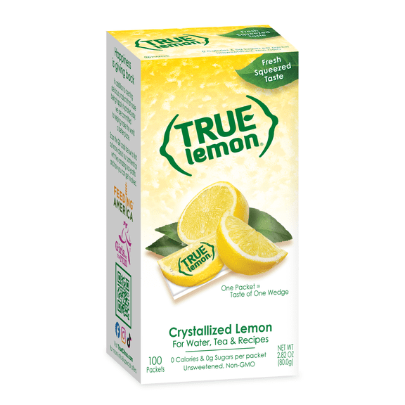 True Lemon Drink Mix Powder, 2.82 Oz, Lemon, 100 Packets (Pack of 1)