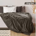thumbnail image 5 of Utopia Bedding Fleece Blanket King Size Brown 300GSM Luxury Fuzzy Soft Anti-Static Microfiber Bed Blanket (90x102 Inch), 5 of 9