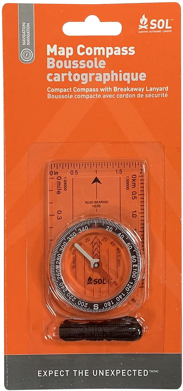 SOL Map Compass Hiking Gear Survival - (Pack of 3)