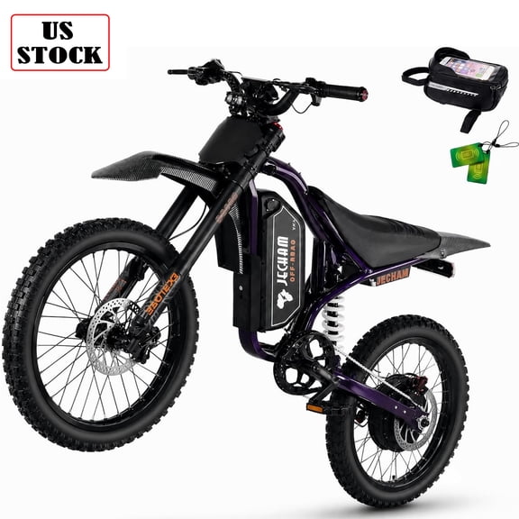 Jecham QF200pro Electric Dirt Bike for Adults ,5000W Peak Top 50MPH, 60V 32Ah Battery, 19" Tires, Dual Suspension, NFC Anti-Theft, Dual Hydraulic Brakes