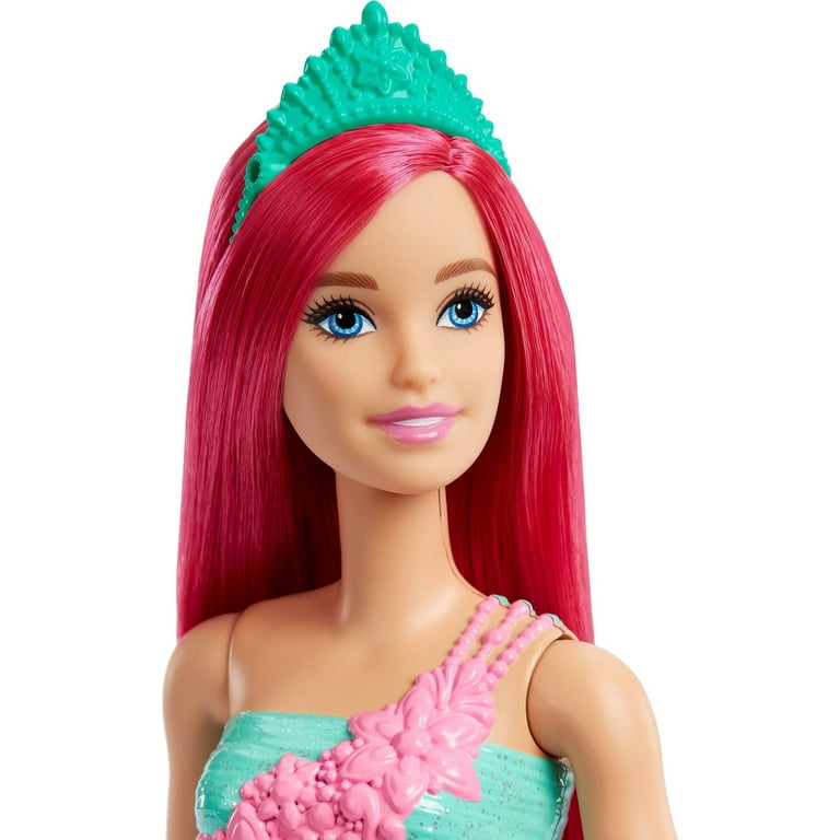  Barbie Dreamtopia Royal Doll with Petite Body, Turquoise Hair &  Sparkly Bodice Wearing Removable Skirt, Shoes & Headband : Toys & Games