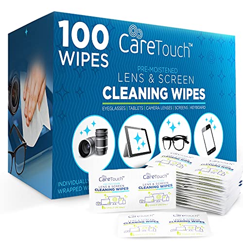 Care Touch Lens Wipes for Eyeglasses Individually Wrapped Eye Glasses