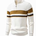 thumbnail image 2 of Babcutegg Big and Tall Mens Quarter Zip Sweater Stand Collar Color Block Knit Pullover Casual Fall Winter Top Size XL, 2 of 5