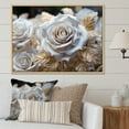 thumbnail image 1 of Designart Roses art Mural Encadré Surdimensionné, art Mural Encadré Roses, Or Pur Rose Adoration, art Mural Encadré Blanc Naturel, 44x34 Pouces Cadre Couleur Brun Naturel, 1 of 5