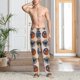 thumbnail image 2 of Fotbe Vintage Botanical Butterfly Art Pantalones de Pijama para Hombre, Pantalones de Dormir, Pantalones de Casa con Cintura Ajustable y Bolsillos-XX-Large, 2 of 6