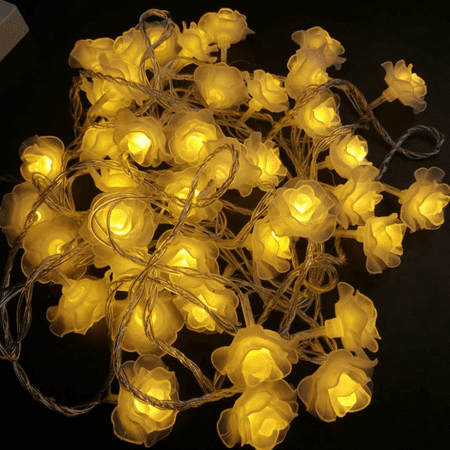 HQZY 1.5/3m 10/20 LED Rose Christmas Decoration String Lights Simulation LED Light Post Lantern Lighting Fairy Lights Home Flower Party