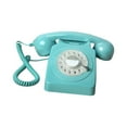 thumbnail image 2 of Teléfono de disco de estilo vintage con timbre mecánico Teléfono fijo de estilo retro Azul, 2 of 9