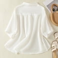 thumbnail image 4 of Sexlip Womens Swimsuit Set Half Button Cover Up Design Turn Down Collar Half Sleeve Loose Silhouette Quick Dry Fabric for Beach Outings White XL, 4 of 9