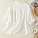 thumbnail image 4 of mfyjkho Tops Casuales Para Mujer, Blusa De Moda Para Mujer De Lino Sintético De Color Liso Con Mangas Cinco Cuartos Y Cuello Vuelto Tops Para Hacer Ejercicio Para Mujer L, 4 of 8