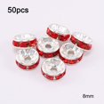 thumbnail image 2 of SPRING Versatile and Eye Catching 8mm Rhinestone Crystal Spacer Beads Pack of 50 Red, 2 of 9