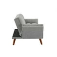 thumbnail image 4 of Convertible Sofa Bed, 75 Inches Linen Fabric Upholstered Accent Sofa Loveseat with Adjustable Back and Wood Legs, Folding Futon Sofa Bed Sleeper Couch Daybed for Living Room, Gray, 4 of 7