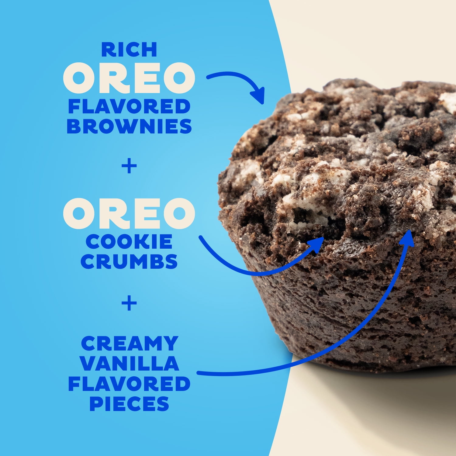 Two-bite Oreo Brownies, 10.5 oz, 10 Count, Baked, Moist, Fudgy Dessert