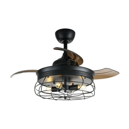 Industrial Chandelier Fan With Remote Control 34 Inch
