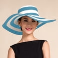 thumbnail image 2 of ibiyuan Sun Hats For Women Foldable,Womens Summer Sun Hat Wide Brim Straw Beach Hat Casual Outdoor Striped Design Perfect, 2 of 4