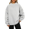 thumbnail image 3 of Women'S Long Sleeve High Neck Pullover Hoodie Comfortable  Sweatshirt For Casual Wear, 3 of 12