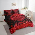 thumbnail image 3 of jejeloiu Happy Valentine'S Day 7-Piece Twin Bedding Sets,Romantic Floral Loves Bedding Comforter Set,Red Black Sheet Sets For Girls,Microfiber Bedroom Decor Reversible, 3 of 8