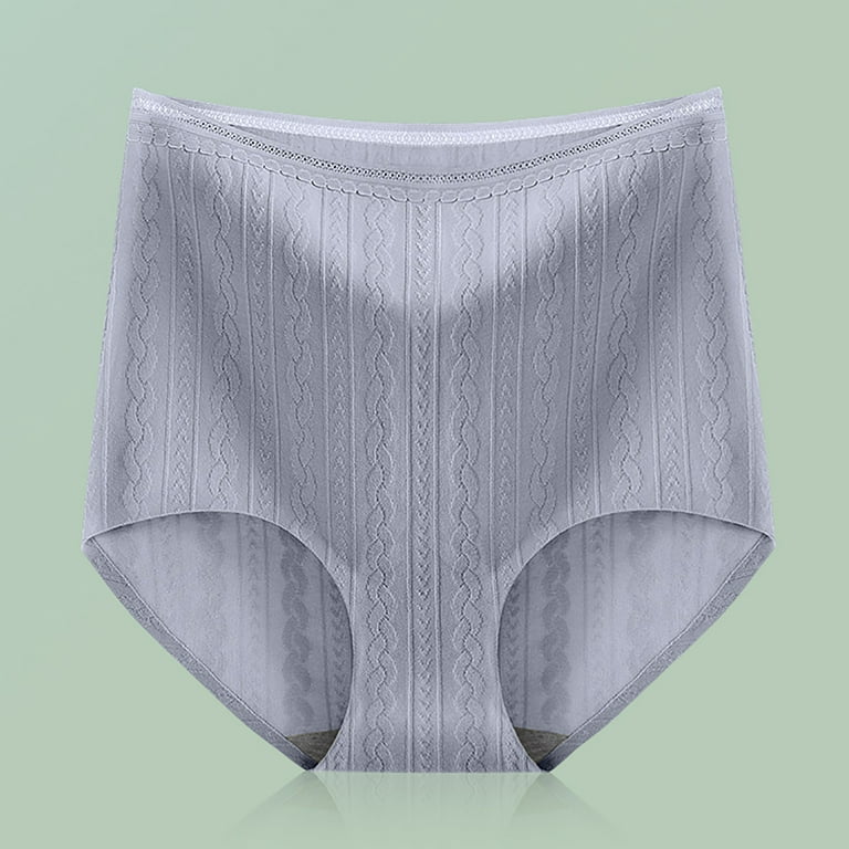 HUPOM Organic Cotton Underwear Womens Underwear For Women High Waist  Activewear Tie Seamless Waistband Gray XL