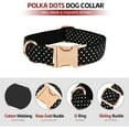 thumbnail image 2 of UOSIA Polka Dot Dog Collar with Bow Tie and Leash Rose Gold Buckle,Black,L, 2 of 6