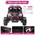 thumbnail image 6 of Wisairt 24V Ride on Toys 4WD Ride on Cars with Remote Control, 2 Seater Electric Car for Kids, Power Car Wheels, UTV w/ Four Motors, Music, LED Lights, Wireless Audio, 3 Speeds, Pink, 6 of 10