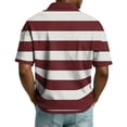 thumbnail image 5 of Mens Polo Shirts Casual Quarter Zipper Striped Henley Shirts Lightweight Short Sleeve T Shirt Fashion Business Lapel Collared Pullover Tops OIOLOYJM Deep Red S, 5 of 9