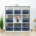 thumbnail image 5 of Foldable Fabric Storage With Handle Lid Large Box Basket For Home Organizer 2 Packs Blue Cloth, Navy One Size, 5 of 8