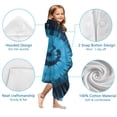 thumbnail image 7 of Blue Tie Dye Mandala Pattern Hooded Bath Towel，60"x35" for Ages 3 To 12 Kids, Quick Dry Lightweight Soft Microfiber Hood Beach Towel Cover Up for Kids, 7 of 7