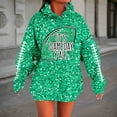 thumbnail image 2 of Arlun Game Day Sweatshirts for Women Sequin Printed Football Season Casual Hoodies Long Sleeve Loose Fit Comfort Fashion Graphic Oversized Pullover Tops Fall Clothes Mint Green5 XXL, 2 of 5