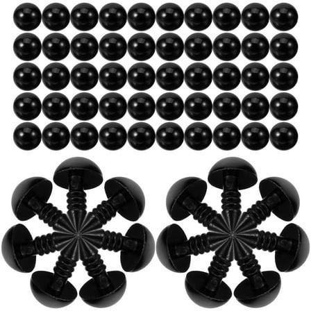 Black Plastic Decorative Toy Eyes for DIY Crafts and Decor 100 Pcs