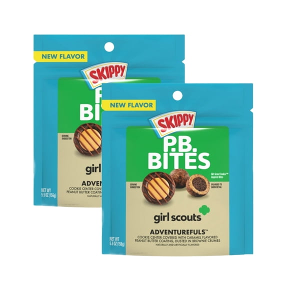 SKIPPY PB Bites Girl Scout Adventurefuls Snack, 6 Oz Pouch (2 pack)