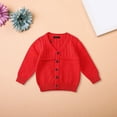 thumbnail image 2 of EnJoCho Girls Boys Unisex V Neck Sweater Cardigan Long Sleeve Button Down Lightweight Outerwear Knitwear Toddler Kids Fall Winter, 2 of 7