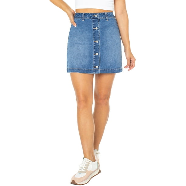 Celebrity Pink Juniors' Denim Mini Skirt, Sizes XS-XXXL - Walmart.com