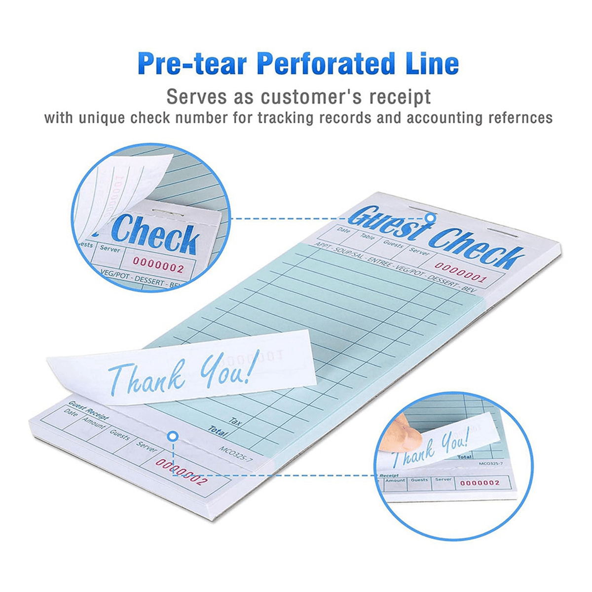Guest Checks Book 40Pack,Server Note Pads,Waitress Accessory Wiring Pads,Restaurant Supplies Order Pads 2000 Count Total