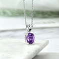 thumbnail image 4 of Gem Stone King 3.23 Ct Oval Purple Amethyst Black Diamond 925 Sterling Silver Pendant, 4 of 4