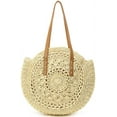 thumbnail image 3 of CoCopeaunts Straw Bag Round Summer Straw Large Woven Beach Bag Purse For Women Vocation Tote Handbags With Pom Poms, 3 of 7
