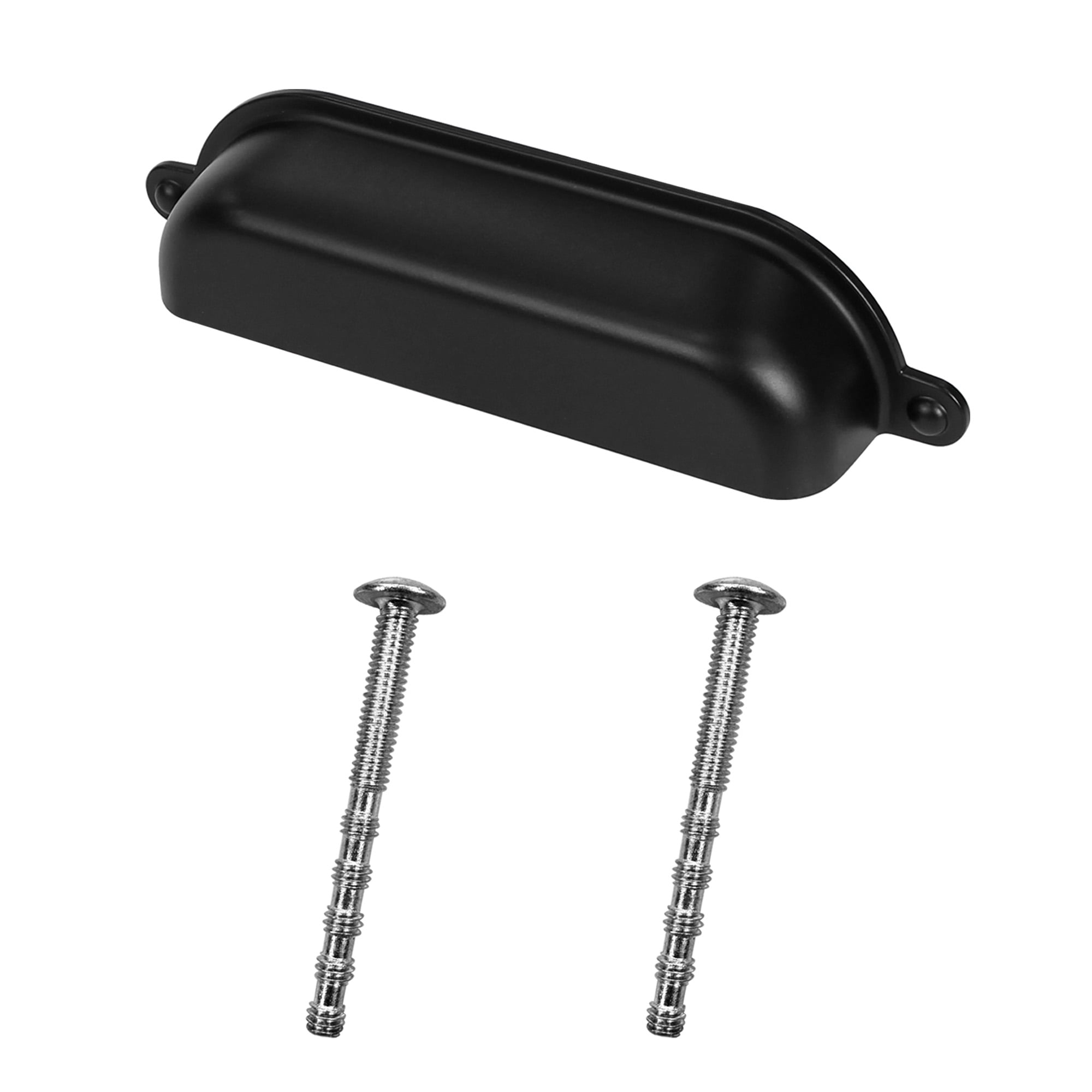 Lumi Home Furnishings Drawer Pull Vintage Library 3.75" Matte Black 2-Pack