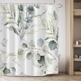 thumbnail image 2 of Eucalyptus Shower Curtain, Sage Green Shower Curtain for Bathroom Watercolor Spring Leaves Botanical Waterproof Fabric Shower Curtain Set with Hooks, 72x72 Inch, 2 of 6