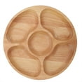 thumbnail image 2 of Assiette Divisée Ronde, Forme Ronde en Bois Assiette Alimentaire en Bois Valeur Imbattable, 2 of 9