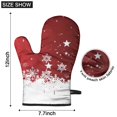 thumbnail image 6 of Cute Oven Mitts,Red Christmas Snowflake Pattern Oven Mitt 2-Pack Set,Kitchen Gloves for Oven,Heat Resistant Oven Mitts 7.7"x12", 6 of 7