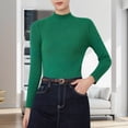 thumbnail image 6 of shoper Neck Tops for Women Long Sleeve Knit Slim Fit Ribbed Fall Sweaters Elegant Winter Trendy Warm Casual Comfy Pullover Sweater, 6 of 7