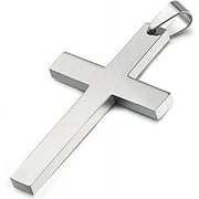 OC JEWELRY 925 Sterling Silver Simple Unisex Mens Cross Pendant