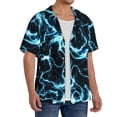 thumbnail image 2 of Pofeuu Lightning Print Mens Casual Short Sleeve Shirts Beach Summer Spread Collar Pocket Tops Men's Casual Short-sleeved Shirt-Large, 2 of 5