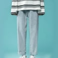 thumbnail image 2 of WEAIXIMIUNG Cargo Sweatpants for Men Baggy Male 9 Point Edge Jeans Loose Straight Tube Solid Color Versatile 9 Point Pants, 2 of 7